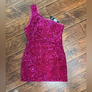 Fashion Nova Pink Sequin Mini Dress